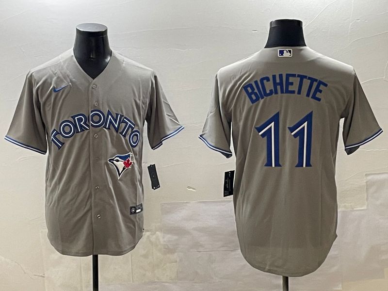 Men Toronto Blue Jays #11 Bichette Grey Game 2025 Nike MLB Jersey style 1
